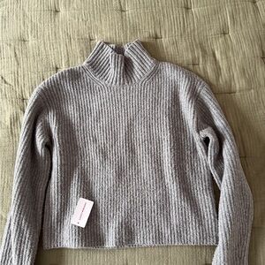 Lucky Brand Mock Neck Cropped Sweater
